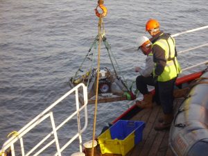 Installing oceanographic deployment